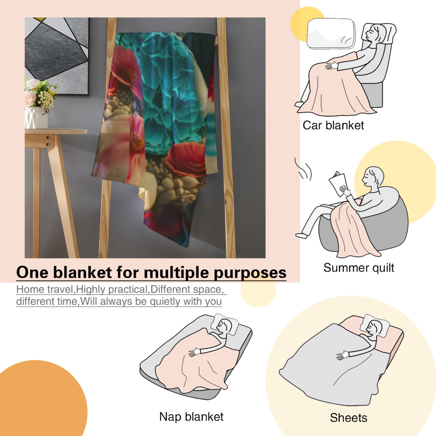 Abstract Decorative Throw Blanket ¨C Stylish Modern Printed Cozy Blanket