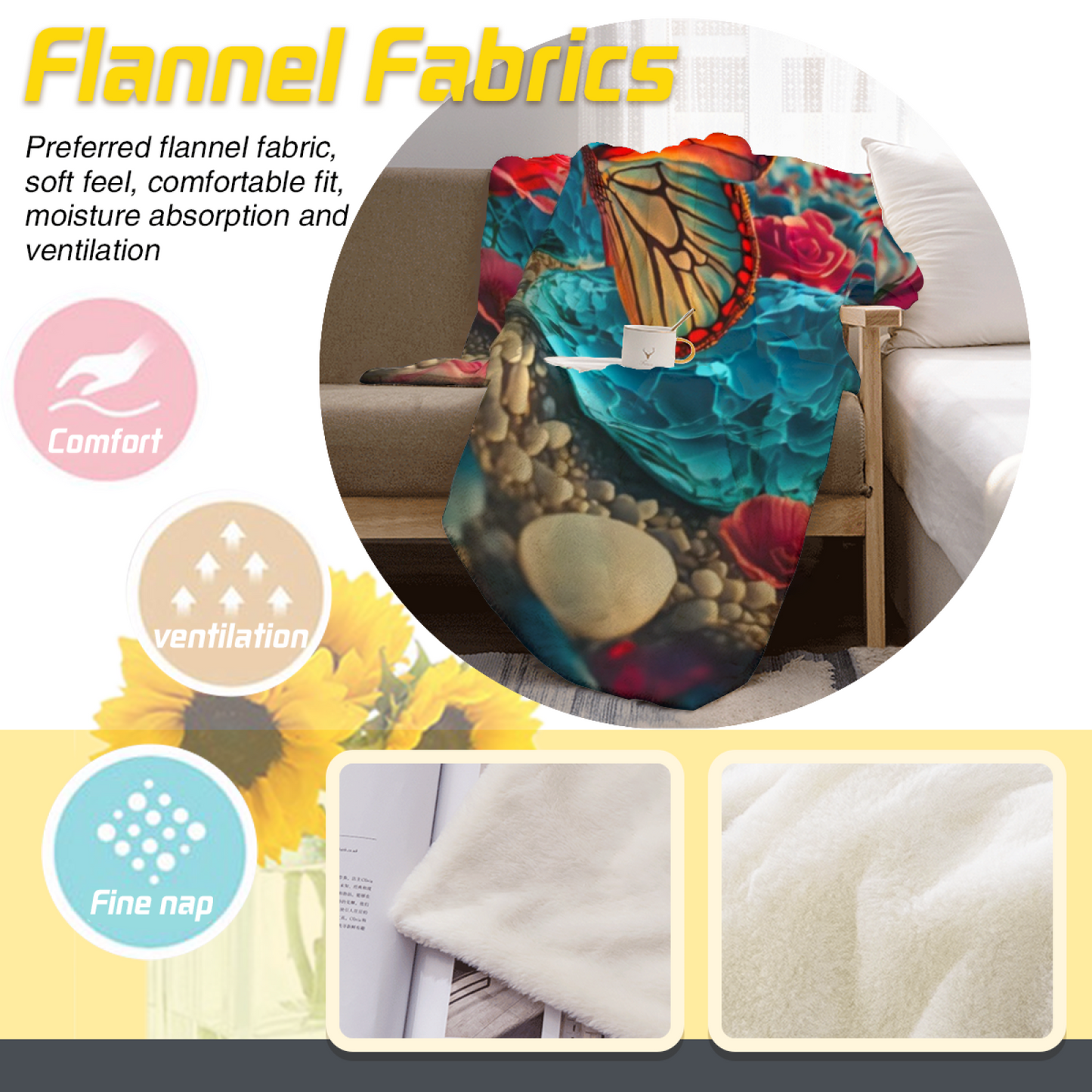 Abstract Decorative Throw Blanket ¨C Stylish Modern Printed Cozy Blanket