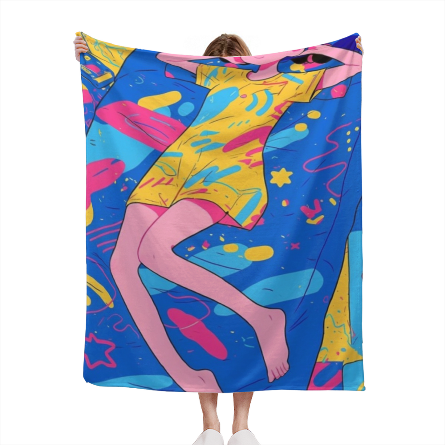 Modern Graphic Throw Blanket ¨C Colorful Decorative Printed Blanket