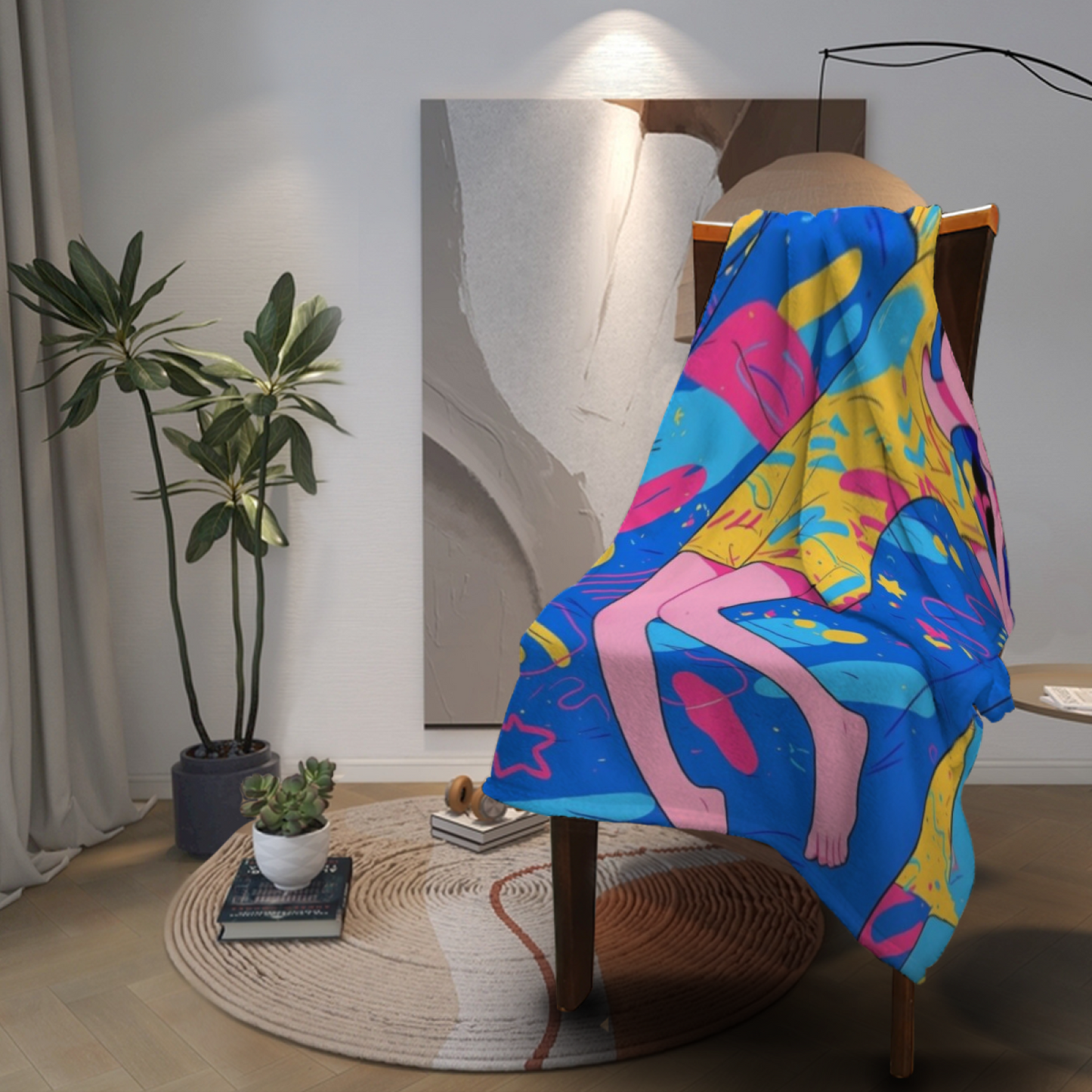 Modern Graphic Throw Blanket ¨C Colorful Decorative Printed Blanket
