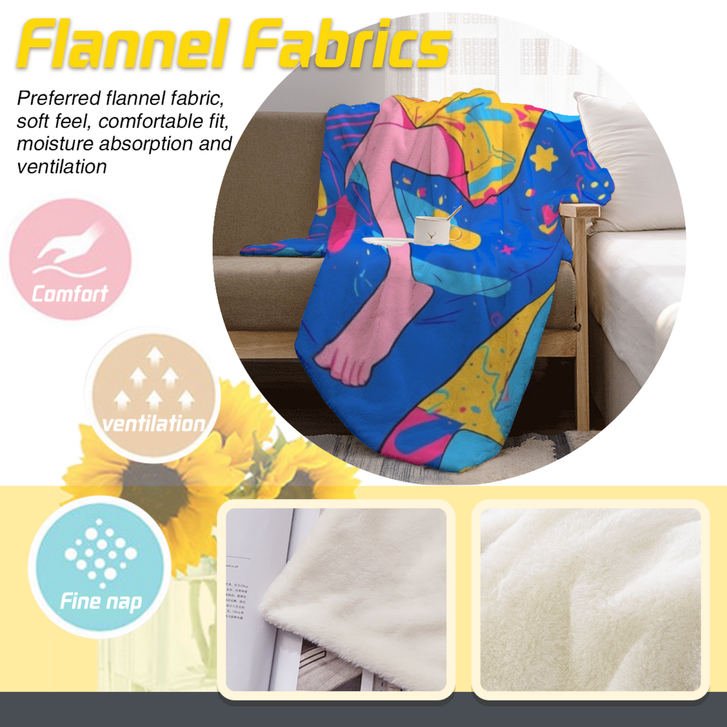 Modern Graphic Throw Blanket ¨C Colorful Decorative Printed Blanket
