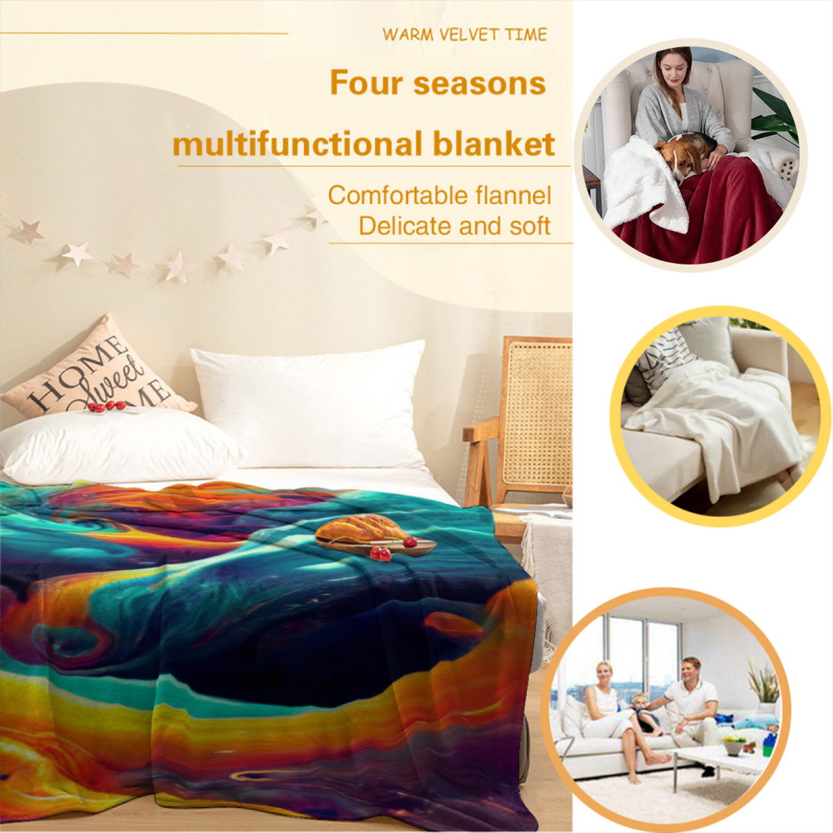 Fern Reverie Soft Neutral Art Decorative Flannel Blanket