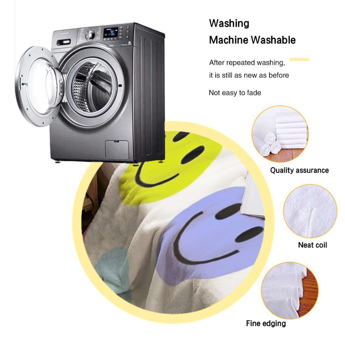Rainbow Smiley Pop All-Season Flannel Blanket