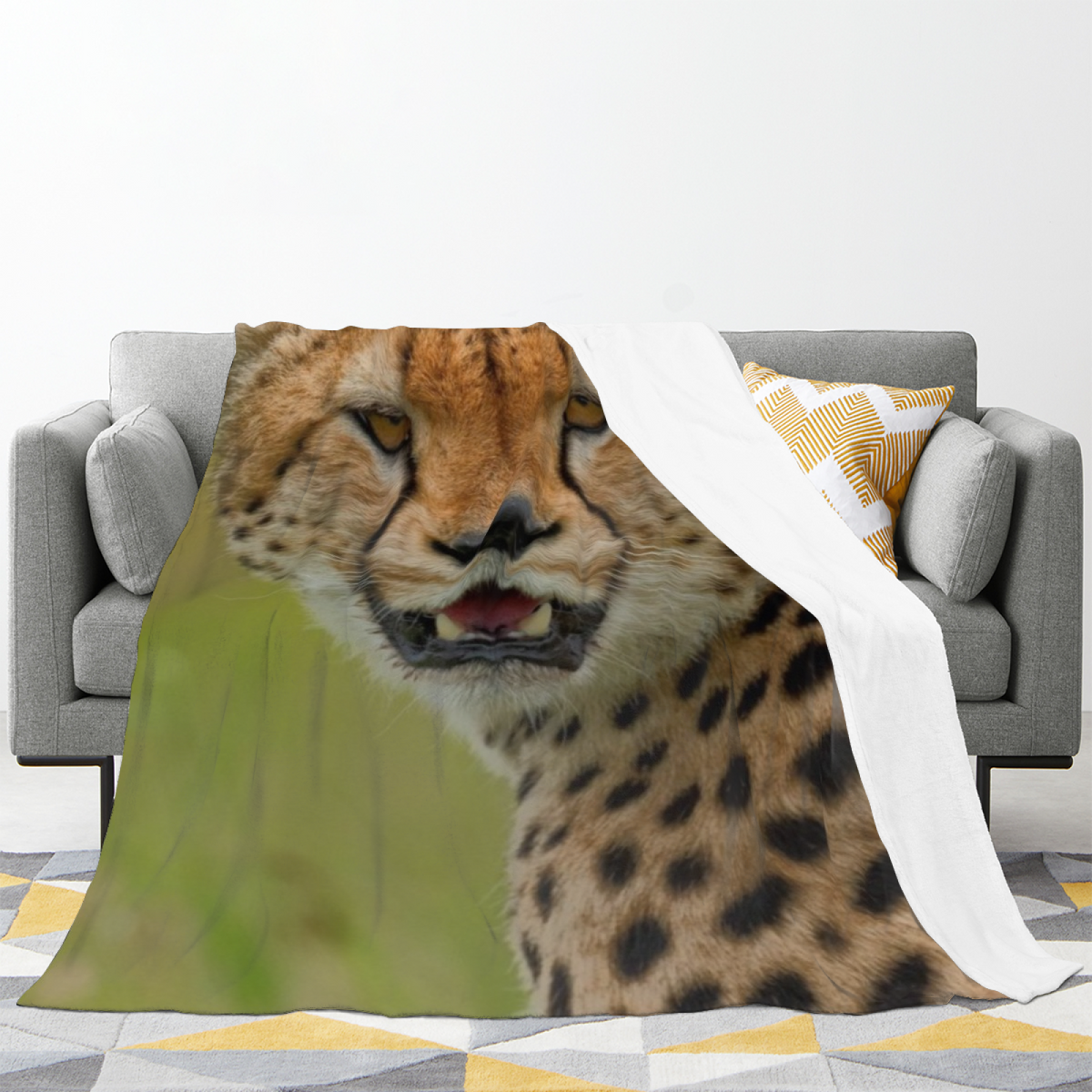Golden Vista Statement Pattern Lightweight Flannel Throw