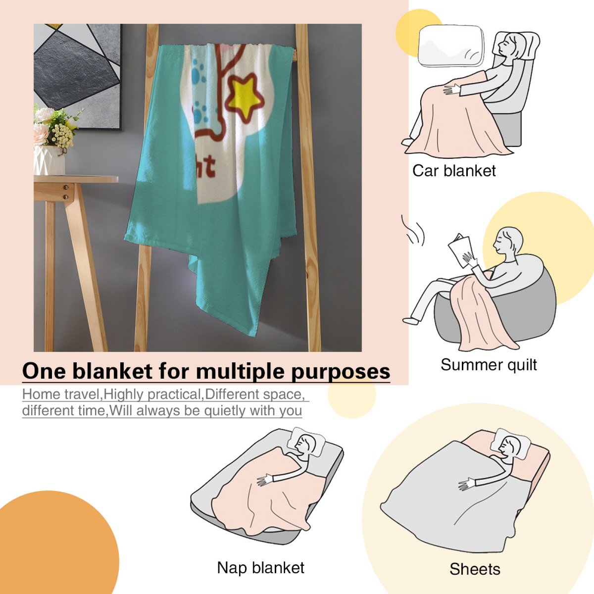 Soft Minimalist All-Season Flannel Blanket ¨C Burnished Nectar Collection