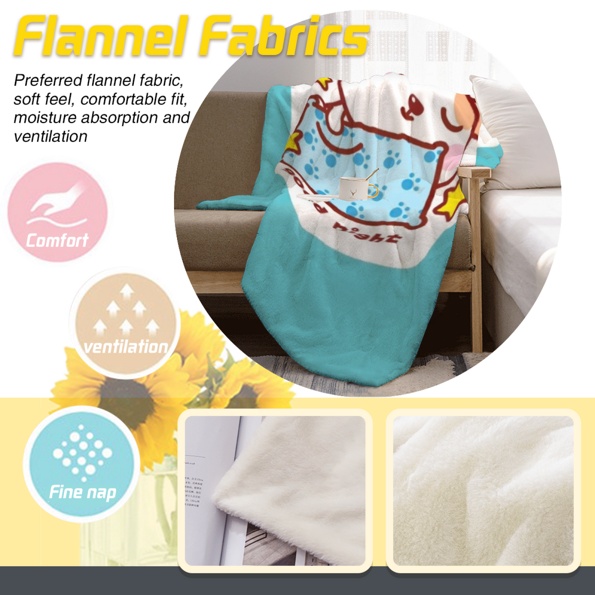 Soft Minimalist All-Season Flannel Blanket ¨C Burnished Nectar Collection