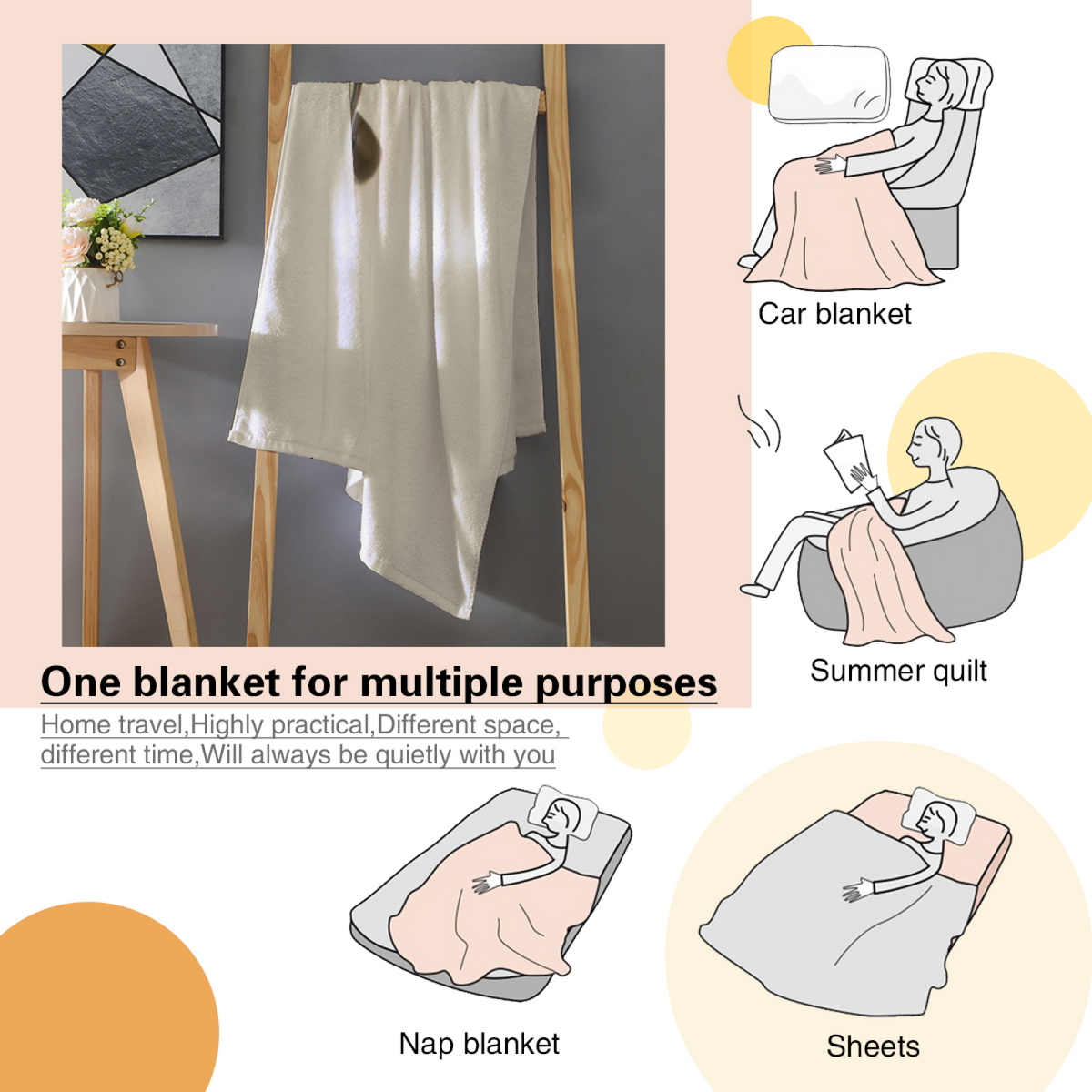 Soft Minimalist Plush Flannel Throw ¨C Prairie Horizon Collection