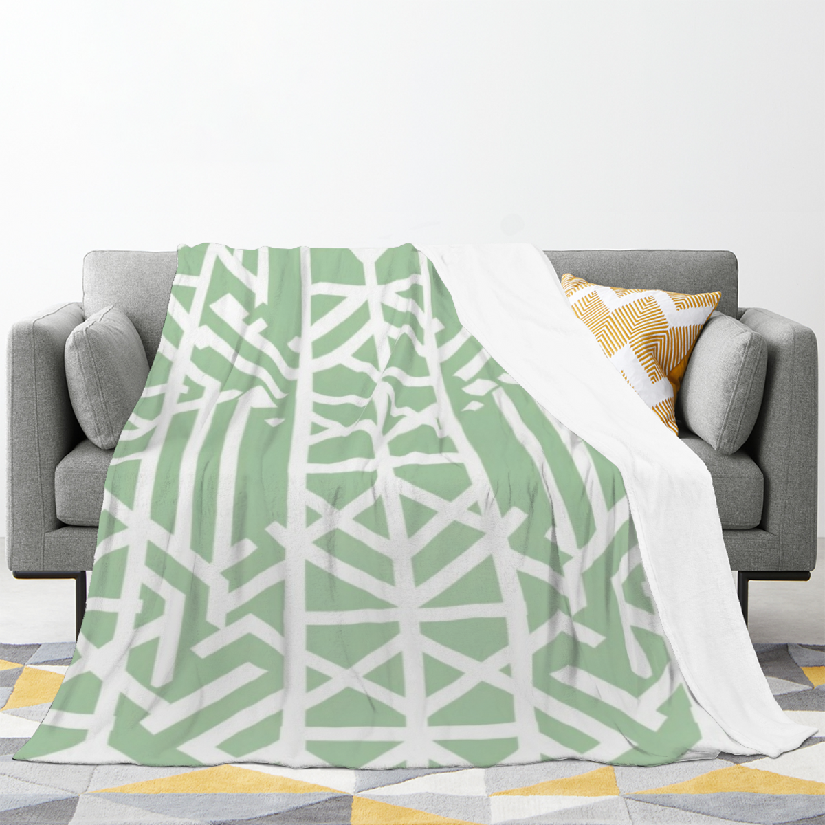 Eclectic Design Starlit Harbor Warm Coral Cozy Flannel Bed Blanket