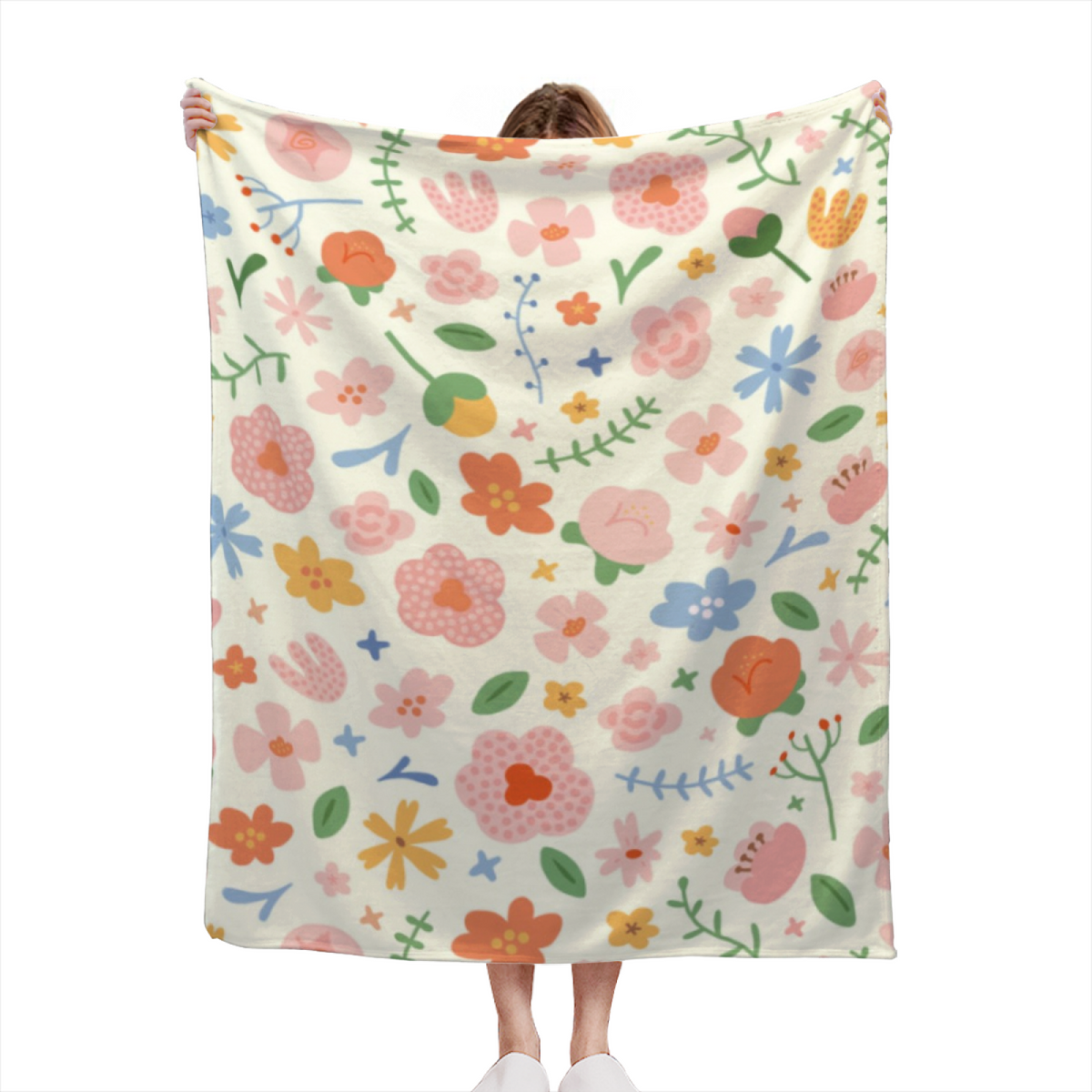 Ivory Dawn Petal Decorative Flannel Blanket