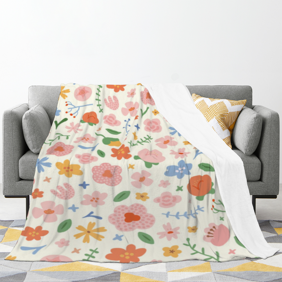Ivory Dawn Petal Decorative Flannel Blanket