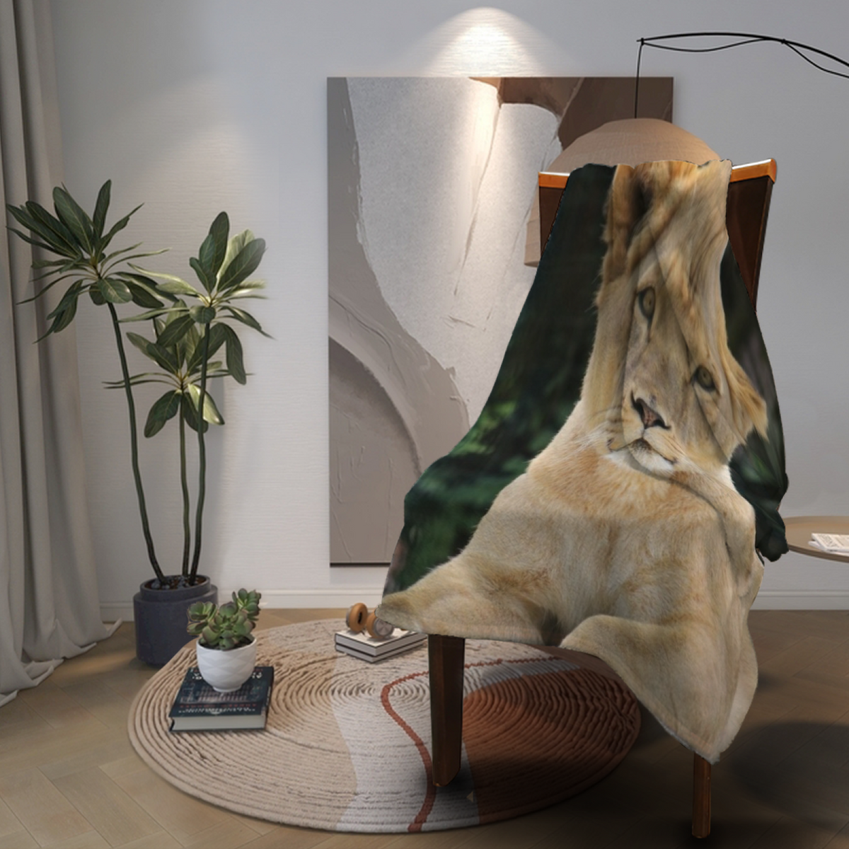 Seaside Prism Inspired Flannel Sofa Throw ¨C Earthy Neutral Palette