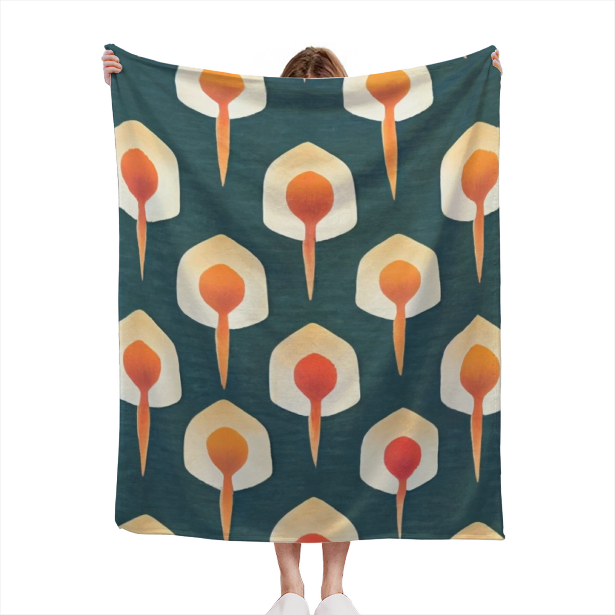Oceanic Prism Muted Sage Art Decorative Flannel Blanket