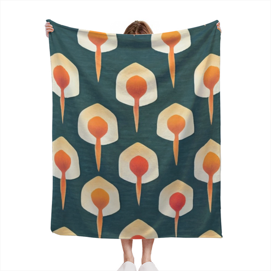 Oceanic Prism Muted Sage Art Decorative Flannel Blanket