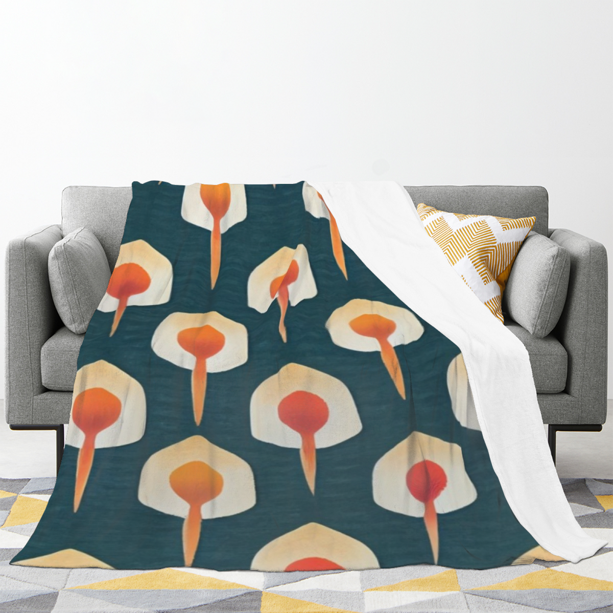 Oceanic Prism Muted Sage Art Decorative Flannel Blanket