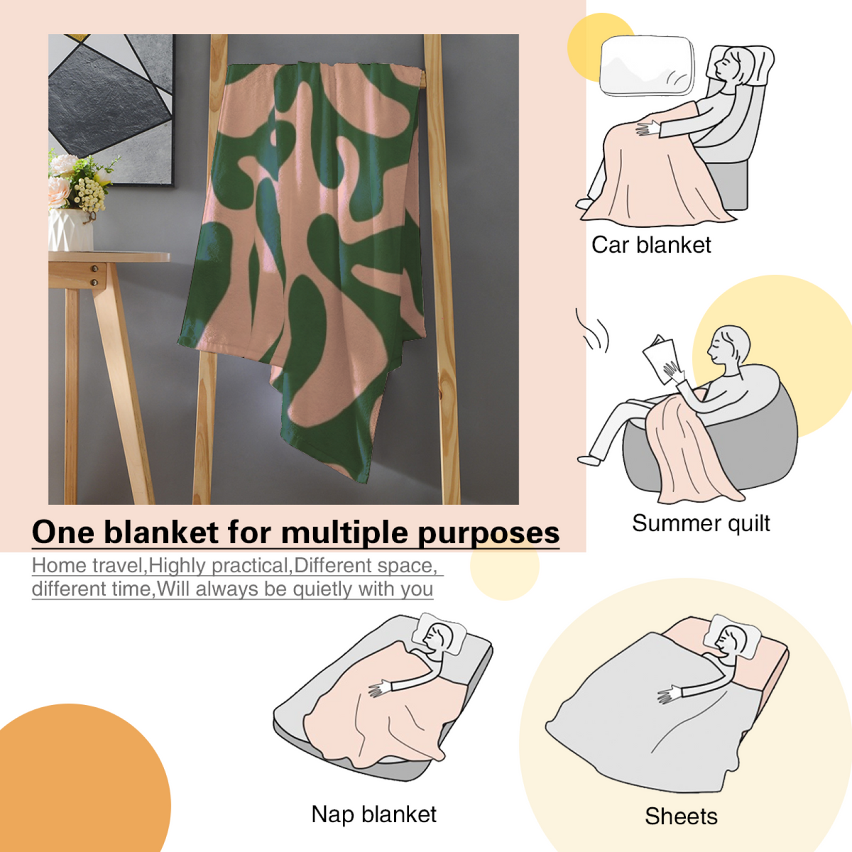 Serene Vista Inspired Cozy Flannel Bed Blanket ¨C Earthy Neutral Palette