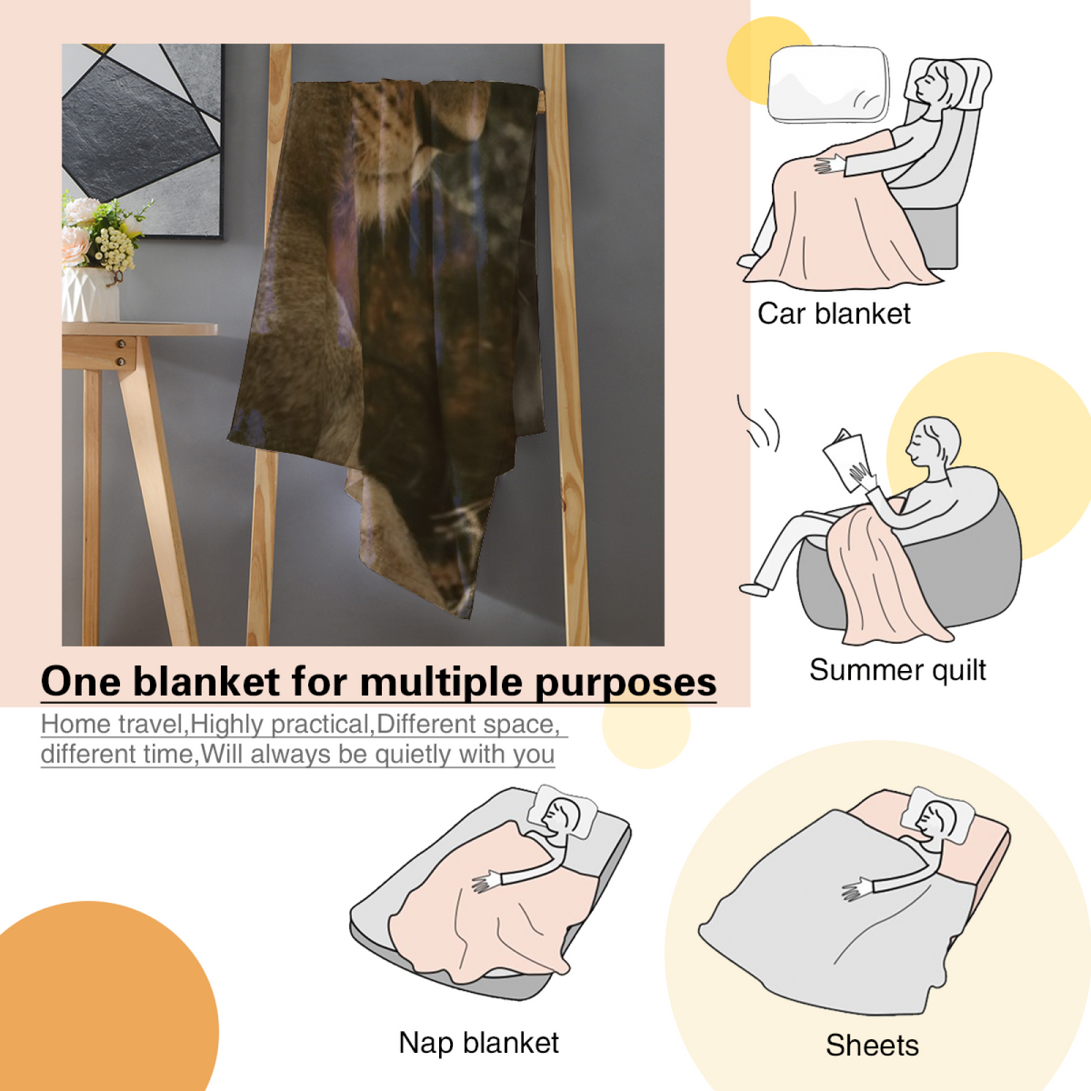 Dreamy Soft Neutral Velvet Echo All-Season Flannel Blanket