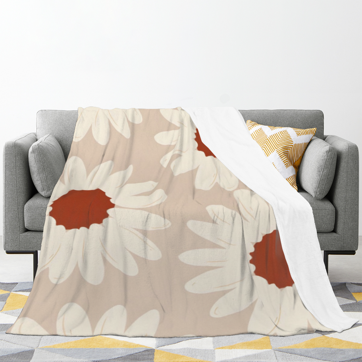 Golden Muse Statement Pattern Decorative Flannel Blanket
