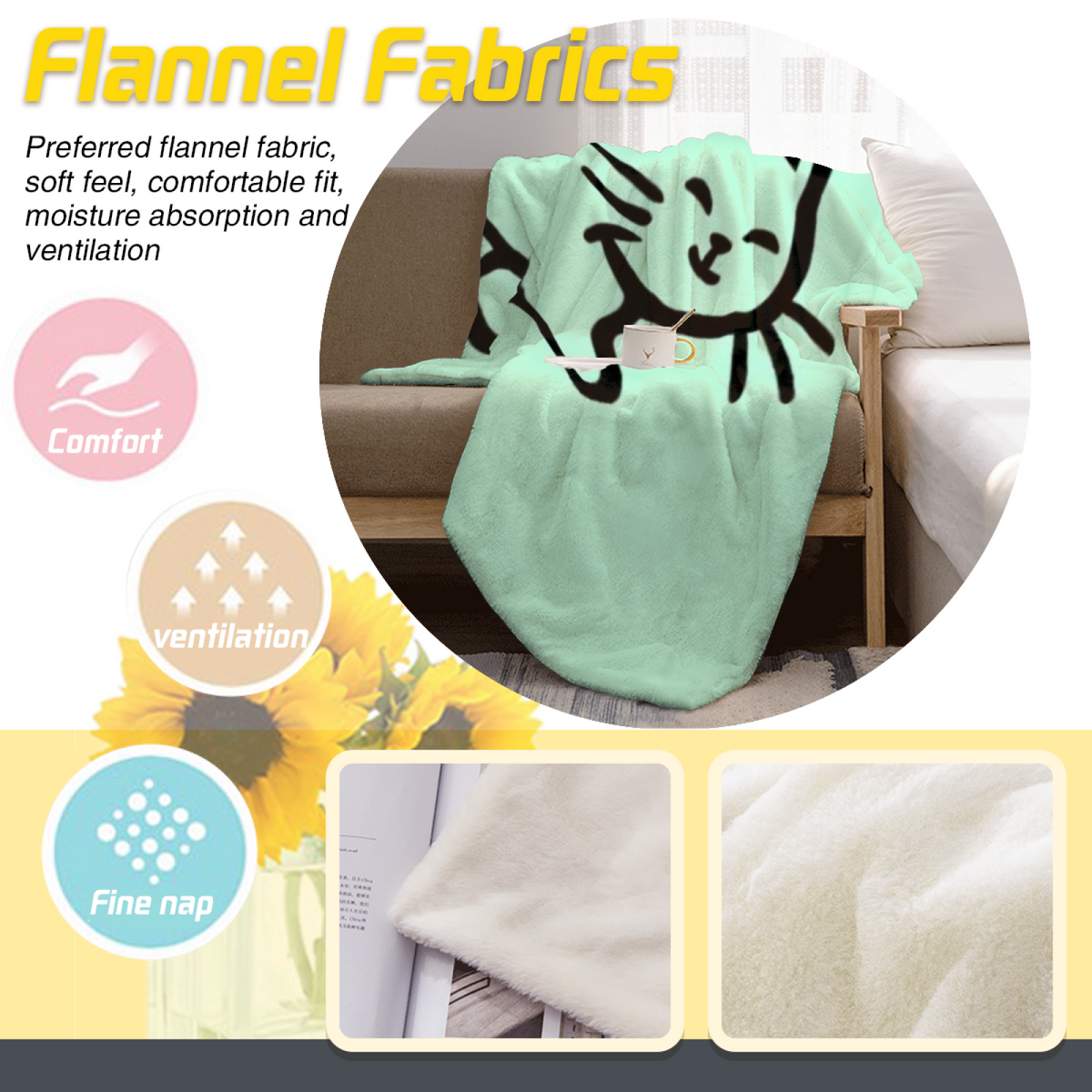Pastel Multicolor Whimsical Decor Plush Flannel Throw ¨C Aurora Atlas Edition