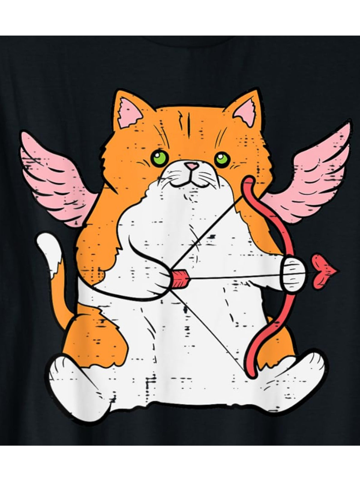 Cupid Cat Funny Valentine's Day Quotes Retro Trendy Printed T-shirt, Men's Casual and Comfortable T-shirt Summer, Men's Short-sleeved Top for Everyday Activities Birthday Gift Valentine's Day Gift to Men