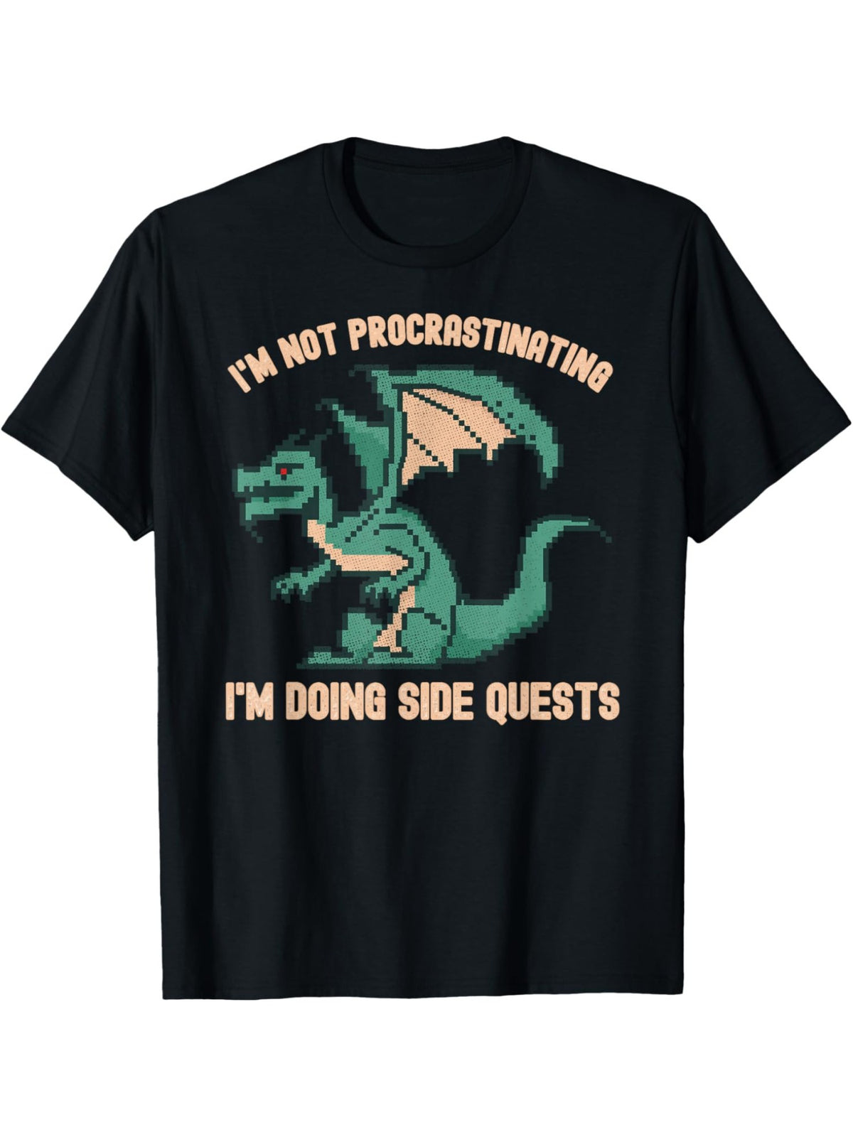 I'm Not Procrastinating I'm Doing Side Quests Retro Trendy Printed T-shirt, Men'S Casual and Comfortable T-shirt Summer, Men'S Short-sleeved Top for Everyday Activities Birthday Gift to Men