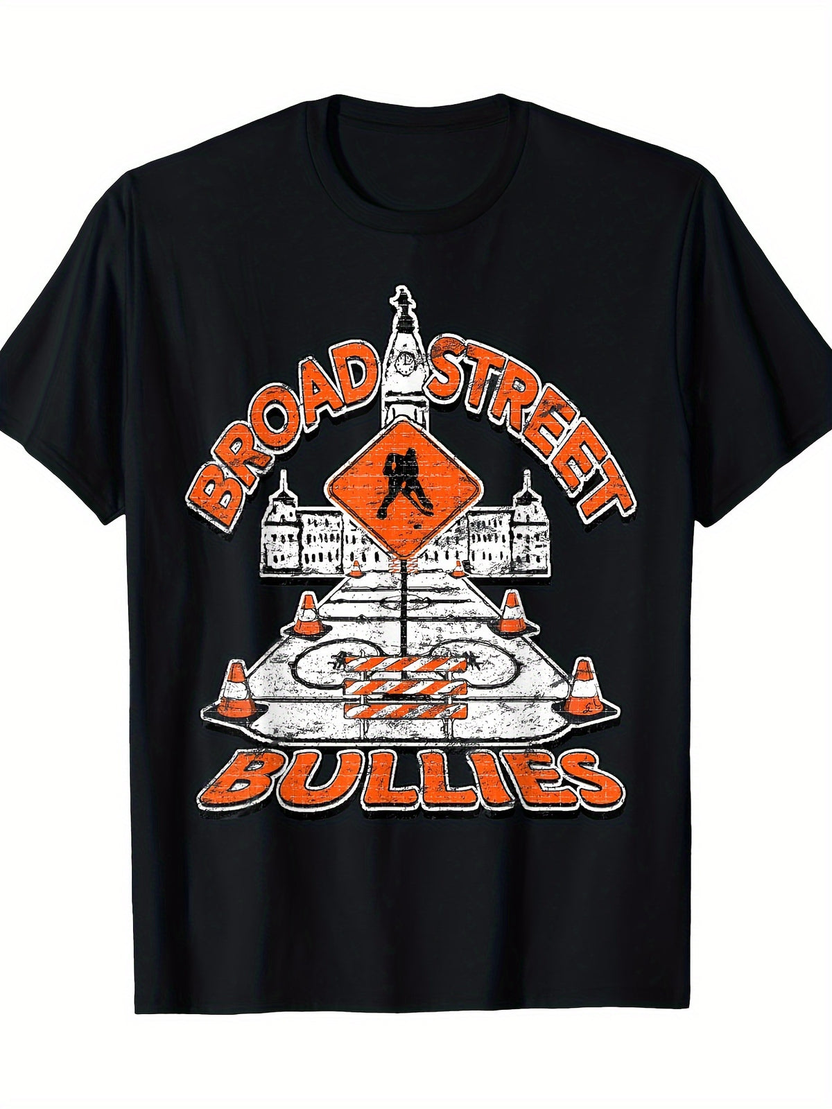 Broad Street Bullies Philadelphia Orange And Black Hockey T-Shirt100% Cotton-220ghir