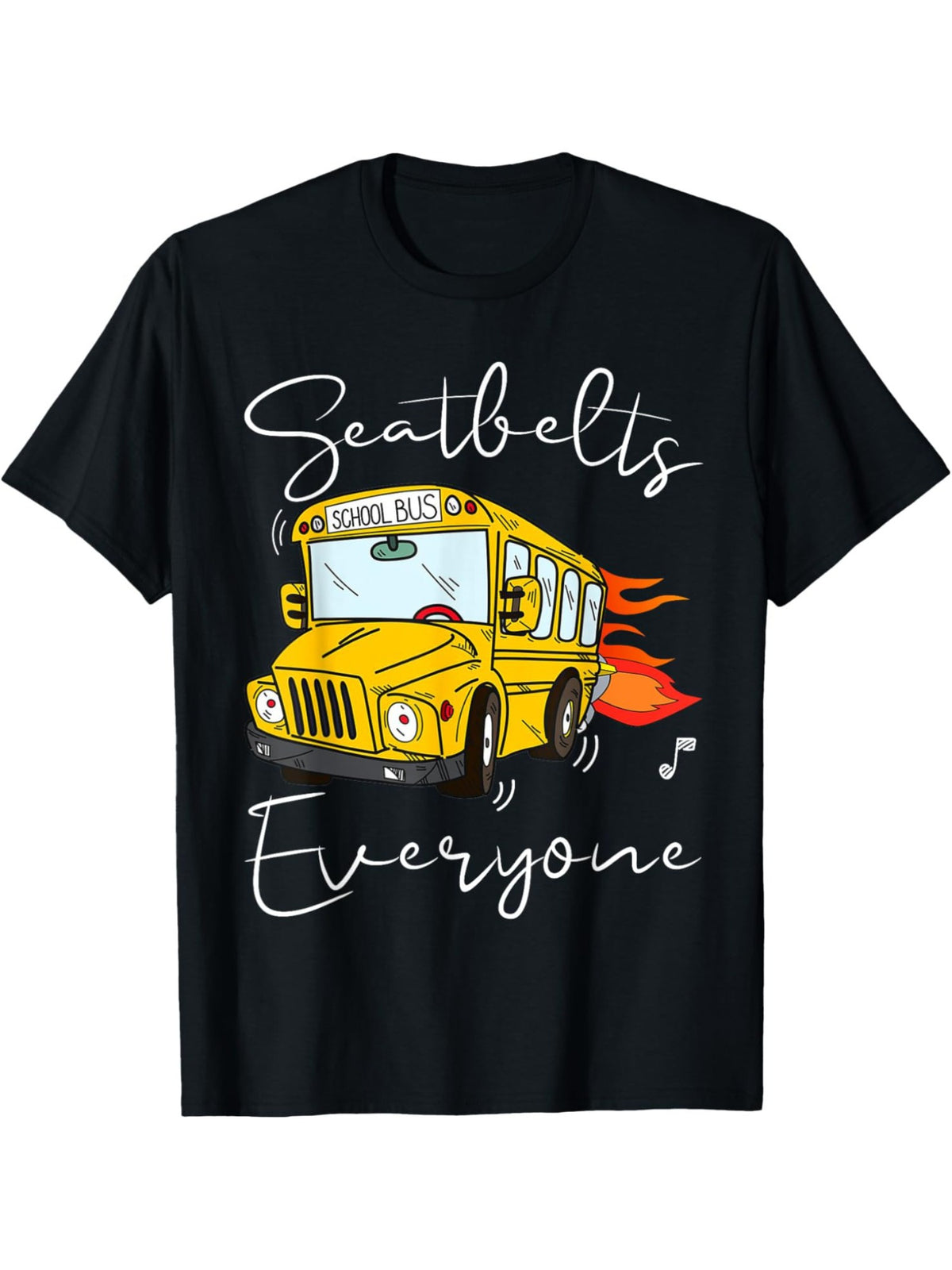 Seatbelts Everyone Funny Magic School Bus Driver Job Pride Humor Vintage Printed T-shirt, Men's Casual and Comfortable T-shirt Summer, Men's Short-sleeved Top for Everyday Activities Birthday Gift to Men