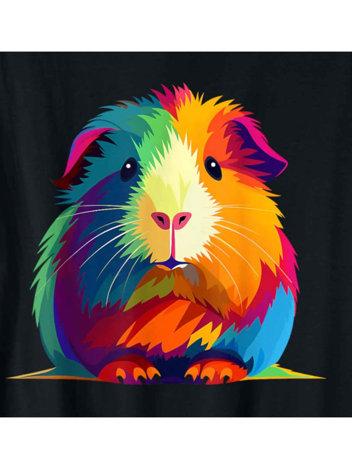 Cute Guinea Pig Rainbow Design for Guinea Pig Lovers Funny Rainbow Retro Trendy Printed T-shirt, Men'S Casual and Comfortable T-shirt Summer, Men'S Short-sleeved Top for Everyday Activities Birthday Gift to Men
