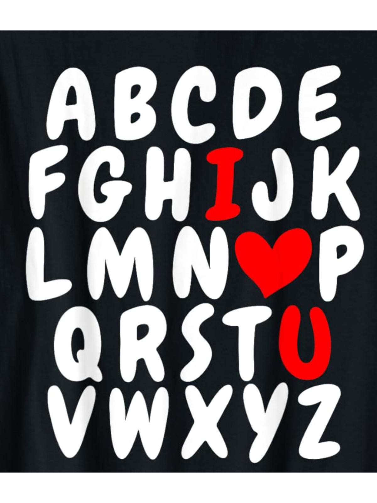 Alphabet ABC I Love You Funny Valentines Day Humor Vintage Printed T-shirt, Men's Casual and Comfortable T-shirt Summer, Men's Short-sleeved Top for Everyday Activities Birthday Gift to Men
