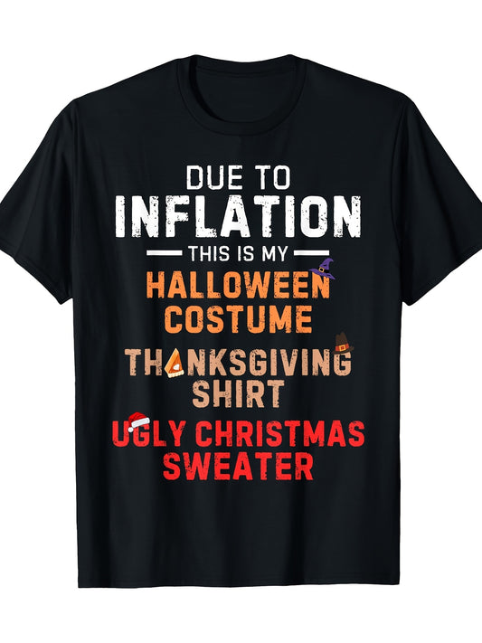 Due to Inflation this is my Halloween Costume Christmas T-shirt 100% Cotton 180g