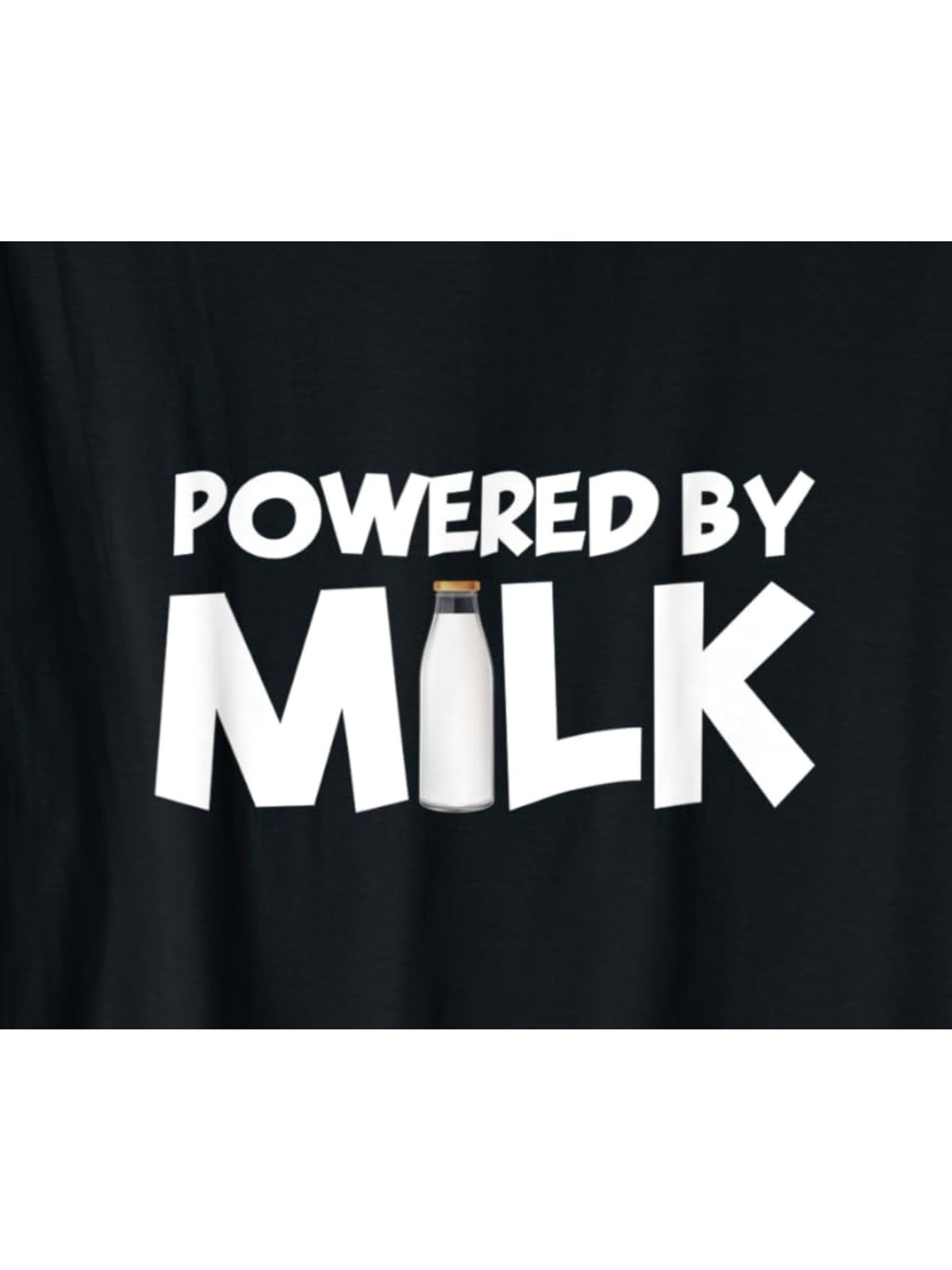 Powered By Milk Humor Vintage Printed T-shirt, Men'S Casual and Comfortable T-shirt Summer, Men'S Short-sleeved Top for Everyday Activities Birthday Gift to Men