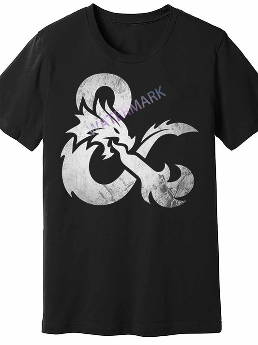 Men's Black Dungeons & Dragons Graphic T-Shirt - Casual Short Sleeve, Dragon Emblem Design, 100% Cotton, Lightweight & Breathable, Perfect for Fans and Casual Attire
