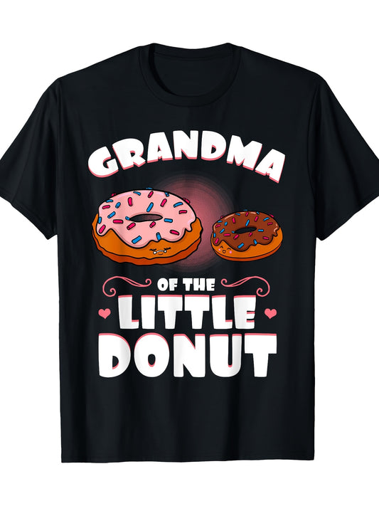 Grandma Donut Dessert Food Shower Granny Doughnut Gift T-shirt 100% 180g