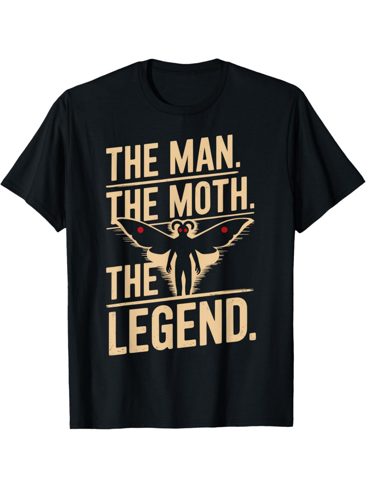 The Man The Moth Vintage Insect Art Moths Legend Retro Trendy Printed T-shirt, Men'S Casual and Comfortable T-shirt Summer, Men'S Short-sleeved Top for Everyday Activities Birthday Gift to Men