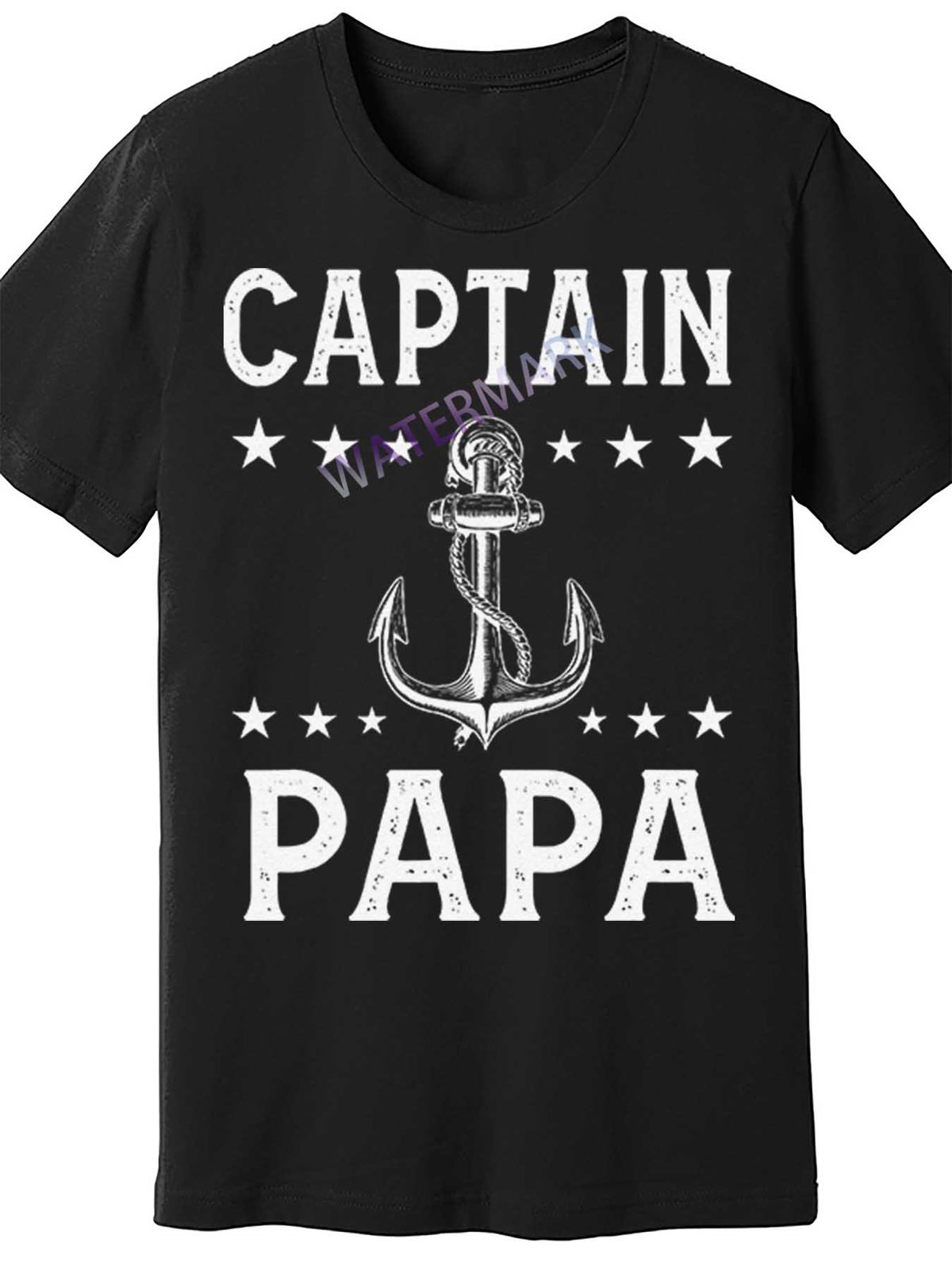 Captain Pappa Pontoon Boat Fishing Sailor Cool Anchor Star 67471 funny Men'S Short Sleeve T-shirt black TT4